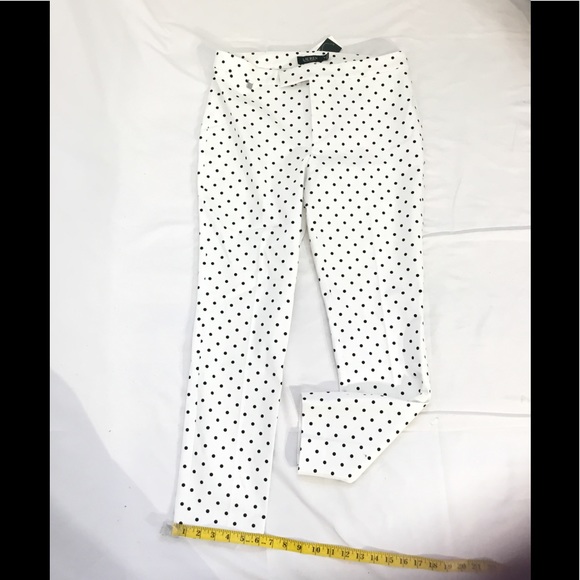 Lauren Ralph Lauren White and Black Polka Dot Pant NWT - Picture 6 of 10